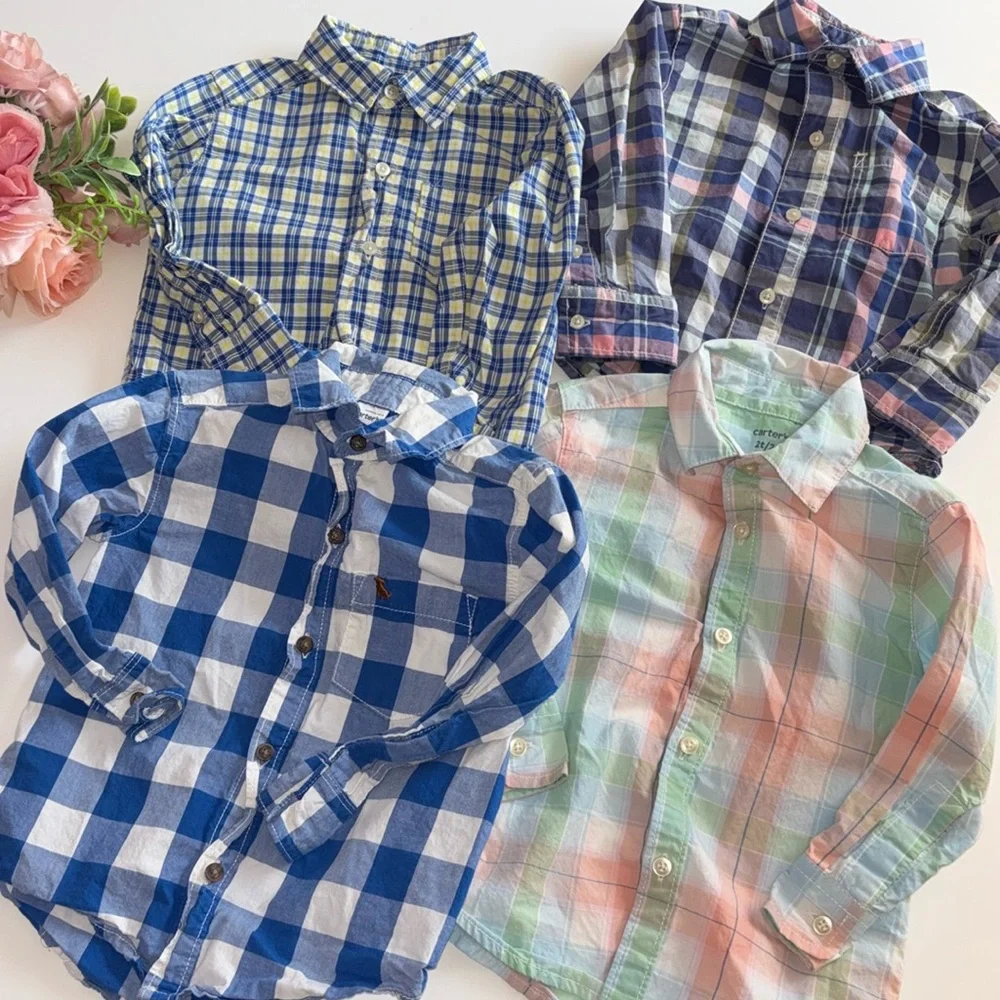 Carter’s Boys Cotton Button Down Shirt 2T Spring Shirt Easter Boys Shirt